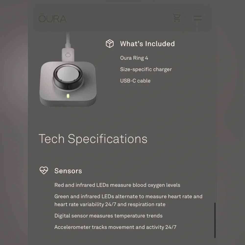 Oura Ring Stealth Black Gen 4 Sz. 14 - Picture 4 of 6